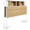 Image de Tête De Lit Sur Pied Detroit 145 Cm Bois Et Métal Blanc Design Industriel