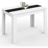 Image de Table À Manger Rectangle Rozy 4 Personnes Blanche Et Noire 110 Cm