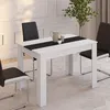 Image de Table à manger rectangle fixe - IDMARKET - ROZY - Blanc et noir - 4 personnes - 110 cm