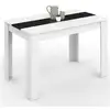 Image de Table à manger rectangle rozy 4 personnes blanche et noire 110 cm