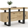 Image de Buffet 140 Cm Phoenix 4 Portes Bois Et Noir