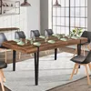 Image de Table à manger rectangle fixe - IDMARKET - AUSTRIA - Bois vieilli et noir - 10 personnes - 200 cm