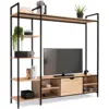 Image de Ensemble meuble tv 170 cm detroit avec étagères design industriel