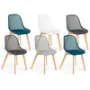 Image de Lot De 6 Chaises Mandy Mix Color Blanc, Gris Clair, Bleu Canard X2, Gris Foncé X2