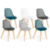 Image de Lot de 6 chaises mandy mix color blanc, gris clair, bleu canard x2, gris foncé x2