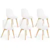 Image de Lot De 6 Chaises Mandy Blanches Pour Salle À Manger