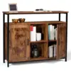 Image de Buffet 100 cm dayton 2 portes avec étagères effet vieilli design industriel