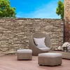 Image de IDMARKET Brise vue occultant 12 x 10 M motif pierre marron 160 gr/m²