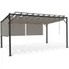 Image de Pergola Édition Luxe Lames Orientables 3x4 M Et 4 Stores Taupe