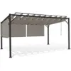 Image de Pergola édition luxe lames orientables 3x4 m et 4 stores taupe