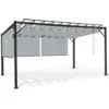 Image de Pergola Édition Luxe Lames Orientables 3x4 M Et 4 Stores Gris Clair
