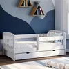 Image de IDMARKET Lit enfant 80 x 160 cm LILIA 1 tiroir de rangement avec sommier et barrières