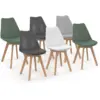 Image de Lot De 6 Scandinaves Sara Mix Color Blanc, Gris Clair, Gris Foncé X2, Vert X2
