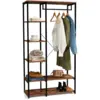 Image de Dressing Penderie Étagères L. 90 Cm Hawkins Bois Foncé Design Industriel