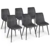 Image de Lot De 6 Chaises Mila En Velours Gris Foncé Pour Salle À Manger