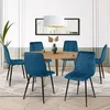 Image de IDMARKET Lot de 6 chaises de salle à manger MILA en velours bleu