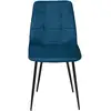 Image de Lot de 6 chaises mila en velours bleu pour salle à manger