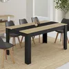 Image de Table à manger rectangle fixe - IDMARKET - GEORGIA - Noir et bois - 8 personnes - 160 cm