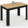 Image de Table À Manger Rectangle Rozy 4 Personnes Noire Plateau Façon Hêtre 110 Cm