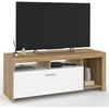 Image de Meuble Tv 110 Cm Malo Bois Et Placard Blanc