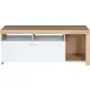Image de Meuble tv 110 cm malo bois et placard blanc