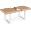 Image de Table À Manger Extensible Rectangle Phoenix 4-8 Personnes Bois Et Blanc 160-200 Cm