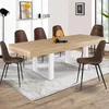 Image de Table à manger rectangle extensible - IDMARKET - PHOENIX - Bois et blanc - 4-8 personnes - 160-200 cm
