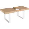 Image de Table à manger extensible rectangle phoenix 4-8 personnes bois et blanc 160-200 cm