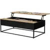 Image de Table basse plateau relevable rectangulaire boston 100 cm noir plateau bois design industriel