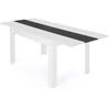 Image de Table À Manger Extensible Rectangle Georgia 6-10 Personnes Blanche Et Grise 140-220 X 90 Cm