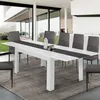 Image de Table à manger rectangle extensible - IDMARKET - GEORGIA - Blanc et gris - 6-10 personnes - 140-220 cm