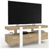 Image de Meuble tv 116 cm phoenix avec tiroirs bois et blanc