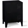 Image de Table De Chevet Ester 1 Porte Métal Noir Design Industriel