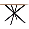 Image de Table à manger ronde alix 6 personnes pied araignée bois et noir 110 cm