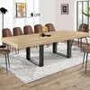 Image de Table à manger rectangle extensible - IDMARKET - PHOENIX - Bois et noir - 6-12 personnes - 200-300 cm