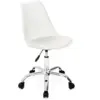 Image de Chaise de bureau scandinave sara blanche à roulettes