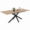 Image de Table À Manger Extensible Rectangle Alix 6-10 Personnes Bois Et Noir 160-200 Cm