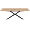 Image de Table à manger extensible rectangle alix 6-10 personnes bois et noir 160-200 cm