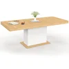Image de Table À Manger Extensible Rectangle Eden 6-10 Personnes Bois Et Blanc 160-200 Cm