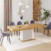 Image de Table à manger rectangle extensible - IDMARKET - EDEN - Bois et blanc - 6-10 personnes - 160-200 cm