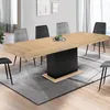 Image de Table à manger rectangle extensible - IDMARKET - EDEN - Bois et noir - 6-10 personnes - 160-200 cm
