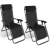 Image de Lot De 2 Fauteuils De Jardin Inclinables Relax Grand Confort Noir