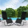 Image de Lot de 2 fauteuils de jardin inclinables relax grand confort noir