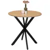 Image de Table à manger ronde alix 4 personnes pied araignée bois et noir 80 cm