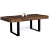 Image de Table À Manger Rectangle Phoenix 8 Personnes Bois Effet Vieilli Et Noir 200 Cm