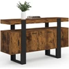 Image de Buffet 140 Cm Phoenix 4 Portes Bois Effet Vieilli Et Noir