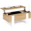 Image de Table Basse Plateau Relevable Rectangulaire Phoenix Bois Et Blanc