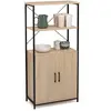 Image de Buffet Haut 2 Portes H. 125 Cm Detroit Avec Étagères Design Industriel
