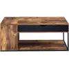 Image de Table basse plateau relevable rectangulaire chicago avec coffre design industriel