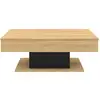 Image de Table basse plateau relevable rectangulaire eden bois et noir
